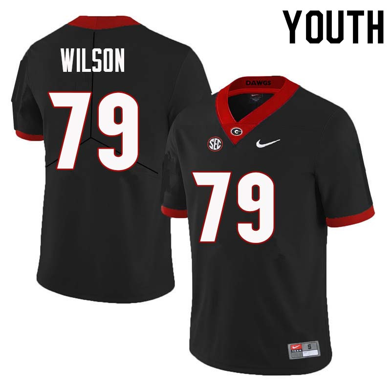 Georgia Bulldogs Youth Isaiah Wilson #79 Black Stitched College UGA Football Jersey 23TK015YV